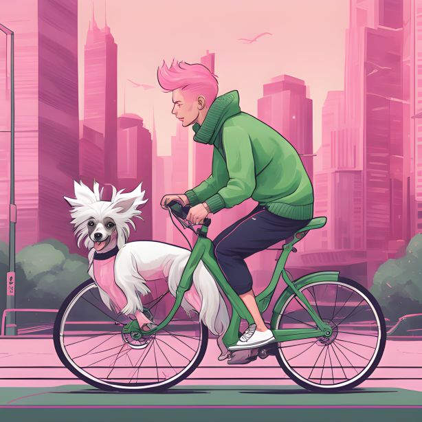 a-young-man-with-a-green-sweater-on-a-cyclists-bike-in-a-city-of-the-future-runs-down-a-chinese-cre-305815659